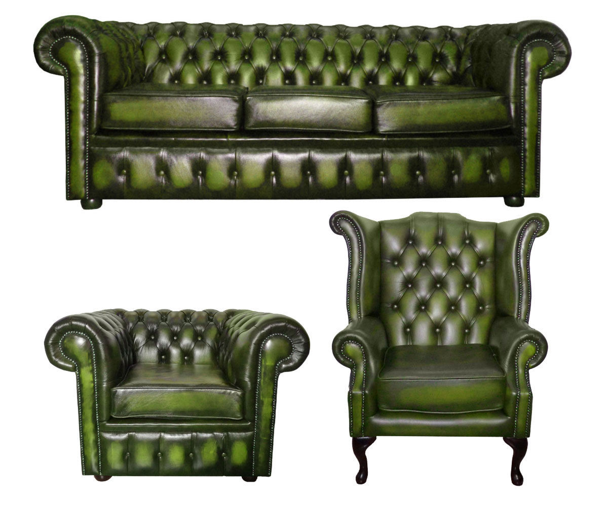 Divani Chesterfield Divano Verde Posti Poltrone Chesterfield - Main Image
